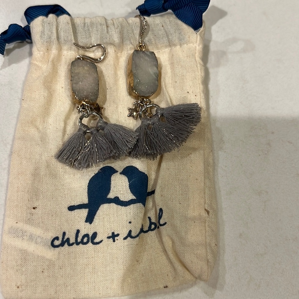 Gray and gold Chloe+Isabel earrings